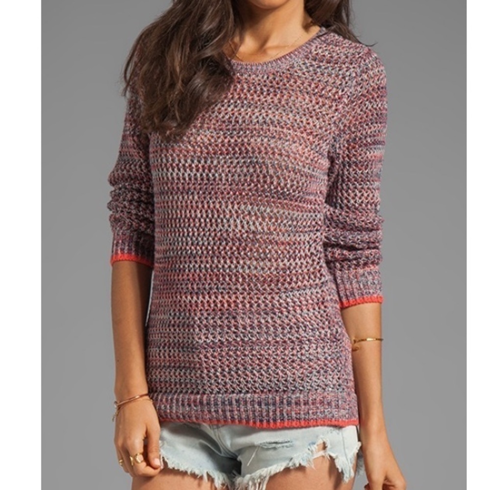 Joie Carlee Crew Neck Multicolor Knit Sweater